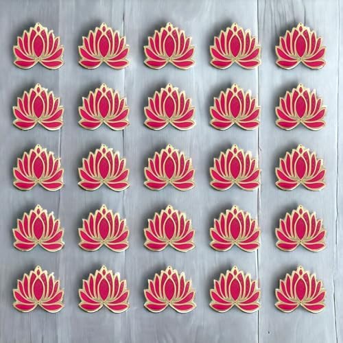 LOVENSPIRE 10 Pcs Lotus Flower Cutout Hanging Ornament Set