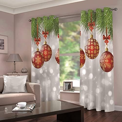 AMDXD Kitchen Blackout Curtains Red Green White 108x63 In