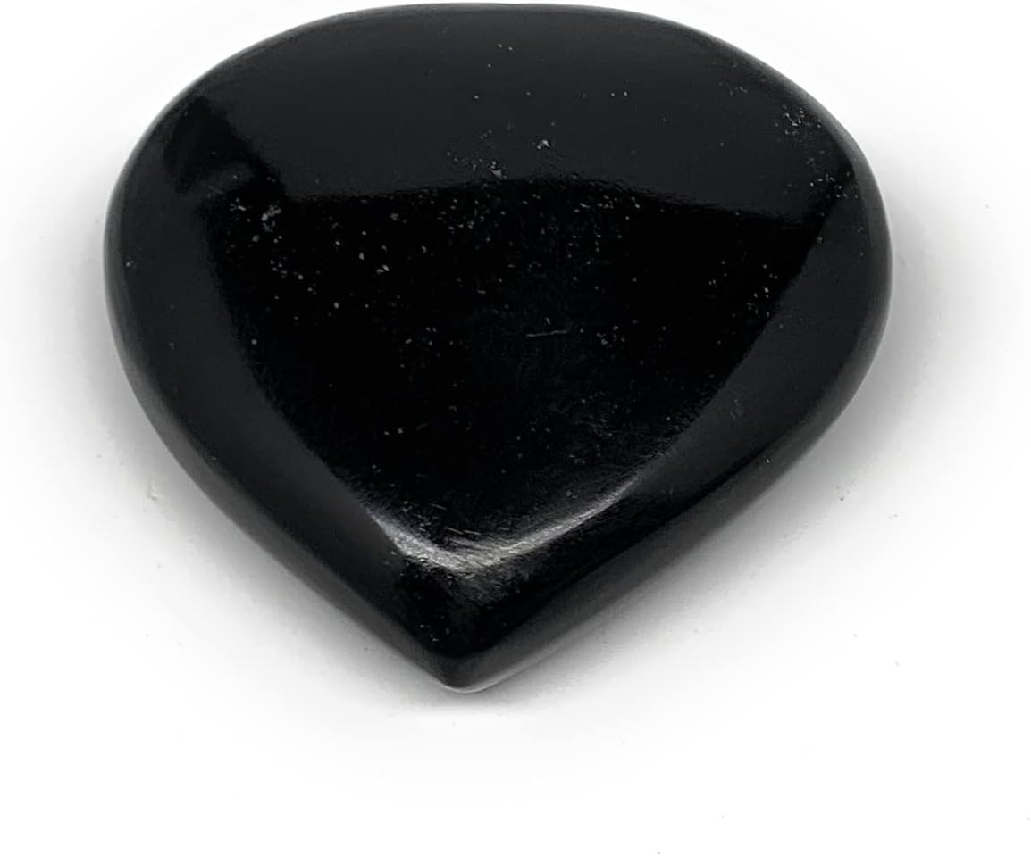 Black Obsidian Heart Crystal 79g Polished Gemstone from Brazil
