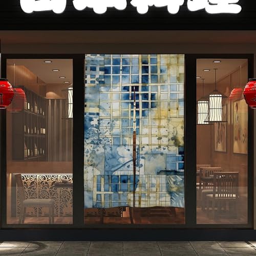 Japanese Noren Square Blue Door Curtain 34x57 Inch
