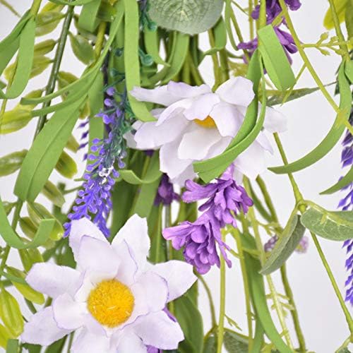 Artificial Daisy Teardrop Wreath for Front Door