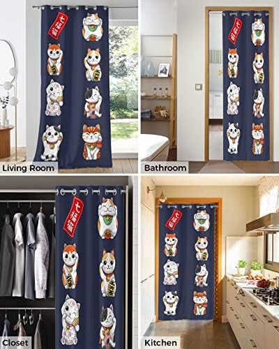 Falaniique Japanese Noren Door Curtain 42x84 Blackout Thermal Insulated Privacy Divider