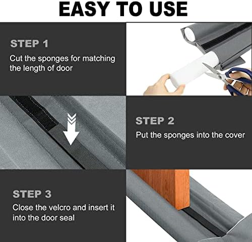 Gigbuff Cam Door Draft Stopper 30-36 Inches Gray