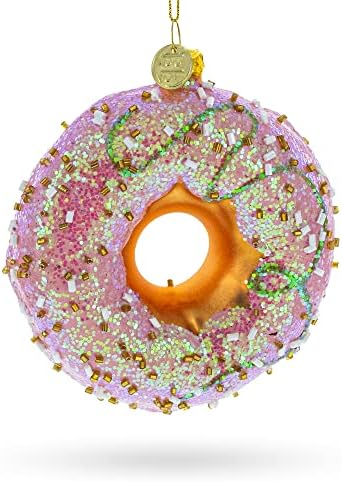 Pink Glazed Doughnut Christmas Ornament