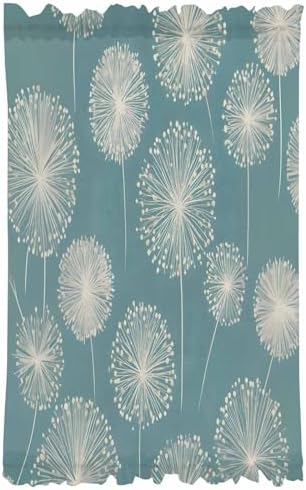 White Dandelion French Door Curtain with Rod Pocket