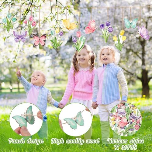 Wenqik 36 Piece Spring Decor Set Butterfly Design