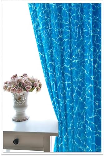 Blackout Curtains for Kitchen 2 Panels Thermal Blue Sea Landscape