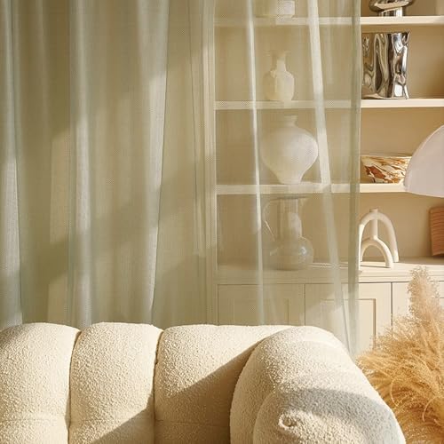 Dsnyu 52x63 Sheer Curtains for Living Room Kitchen Bedroom