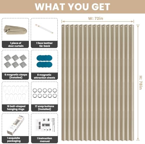 Jilron Blackout Door Curtain Linen Style
