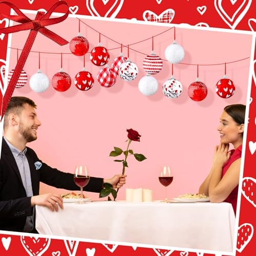 Riceshoot 12Pcs Valentine Tree Ornament Set