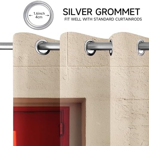 Concrete Frame Doorway Curtains 84 Inch Long with Grommet - 2 Panel Set