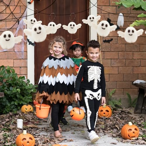 GLACIART ONE Wool Felt Ghost Halloween Decorations 5 Pack