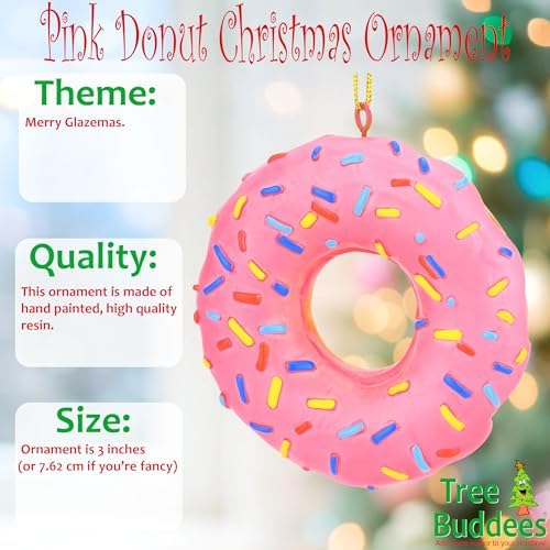 Tree Buddees Pink Donut Sprinkles Christmas Ornament