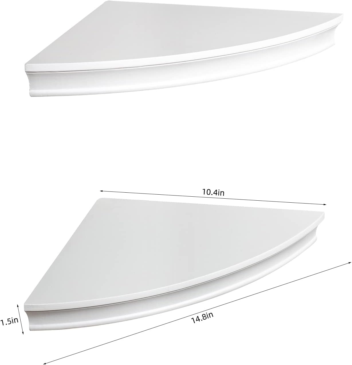 AHDECOR White Floating Corner Shelves Set of 2