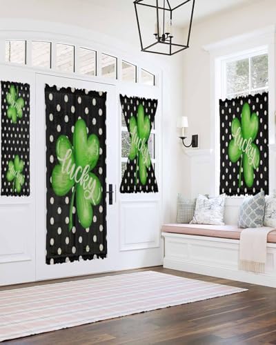 St Patricks Day Front Door Curtain with Tiebacks 54x72 Inch