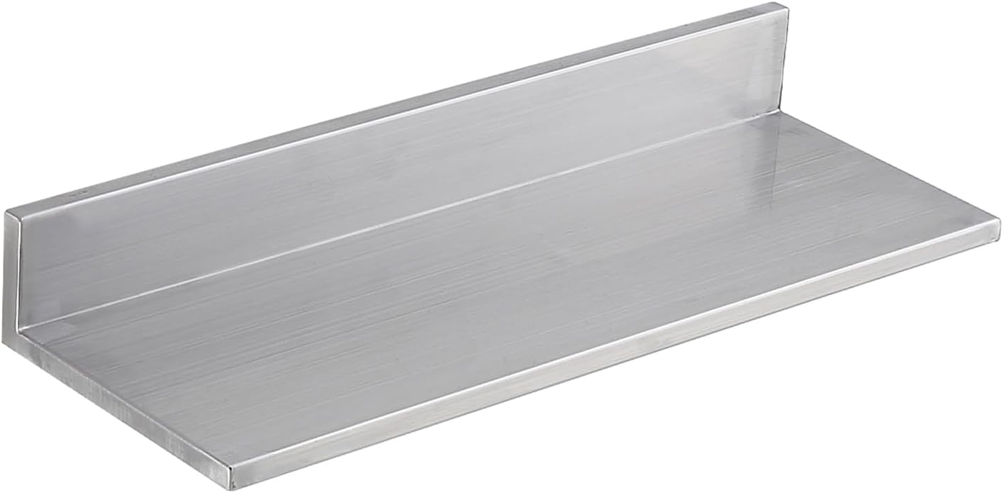 Happybuy 86 x 24 Stainless Steel Floating Shelf with Backsplash