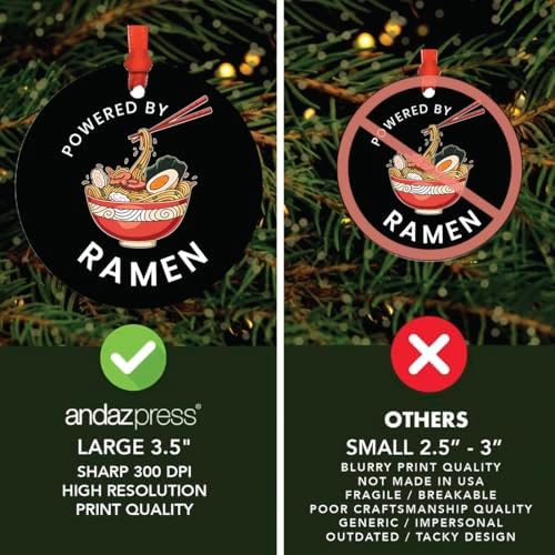 Andaz Press 35 Inch Metal Ramen Christmas Ornament