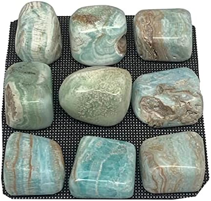 Natural Blue Aragonite Tumbled Stones 9pcs From Afghanistan