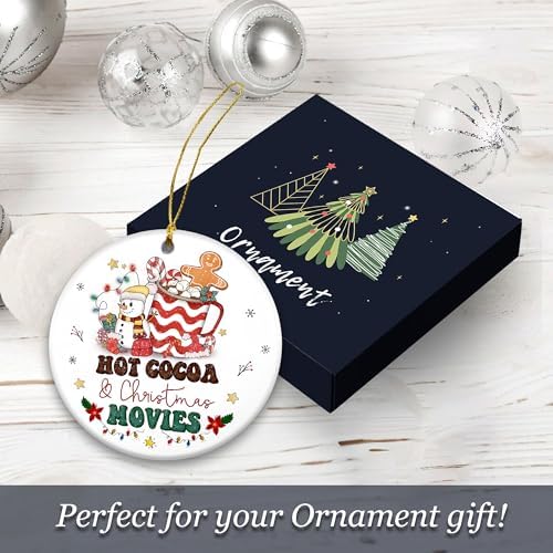 Hot Cocoa and Christmas Movies Ornament 2024