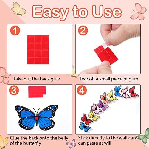 Syhood 24 Piece Magnetic Monarch Butterfly Wall Decorations