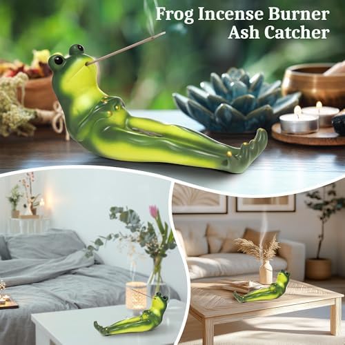 Green Frog Incense Stick Holder with 30 Sticks
