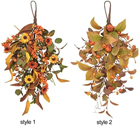 197 Inch Fall Harvest Teardrop Swag Wreath