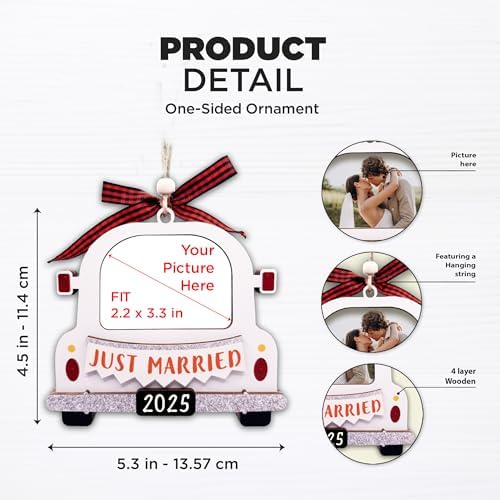 Just Married Ornament 2025 Large Picture Frame