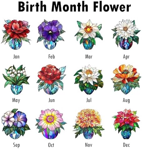 Poinsettia Flower Suncatcher - Birth Flower Gift for Women Mom Grandma