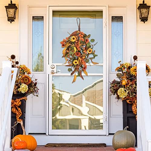 197 Inch Fall Harvest Teardrop Swag Wreath