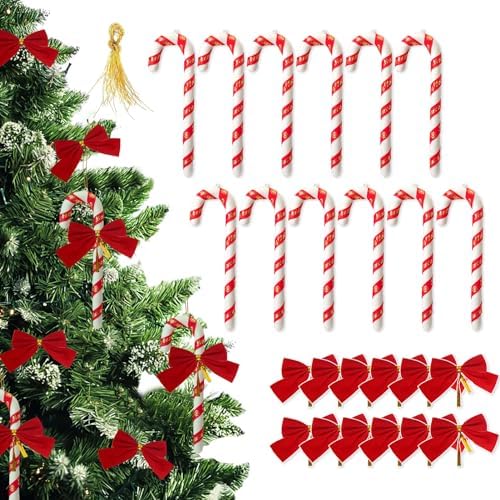 JIASHA 36 Pcs Sugar Stick Decorations for Christmas Tree