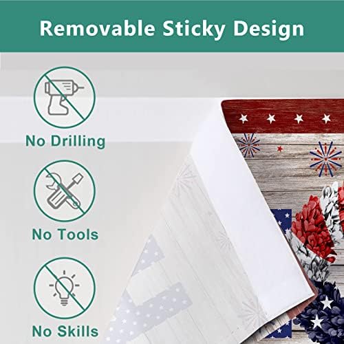 BEMIGO Door Curtains with July 4th Stars Firework Design
