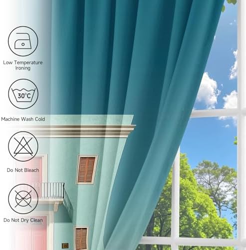 European Doorway Curtains 84 Inch Long with Grommet 2 Panel Set