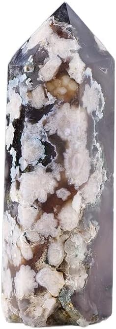 Black Sakura Agate Home Decor Crystal Obelisk