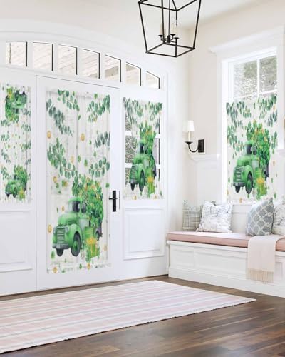 Green Truck Clover French Door Curtain Panels