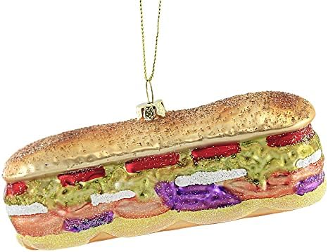 Cody Foster Deluxe Sub Sandwich 20 Glass Ornament