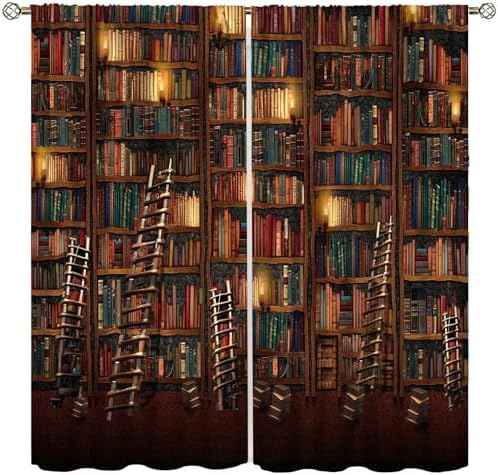 Yearn Jear Bookshelf Curtains 42x45 Inch Decor Panel Set