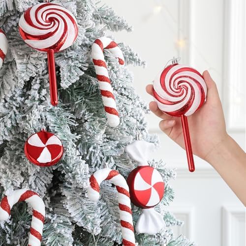 6PCS Mix Style Candy Canes Lollipop Christmas Ornaments Set