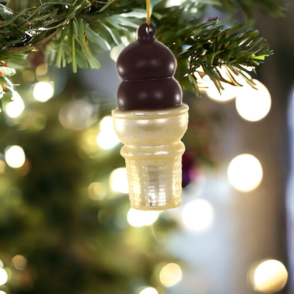 Cody Foster Co Chocolate Dipped Cone Ornament 4 Inches