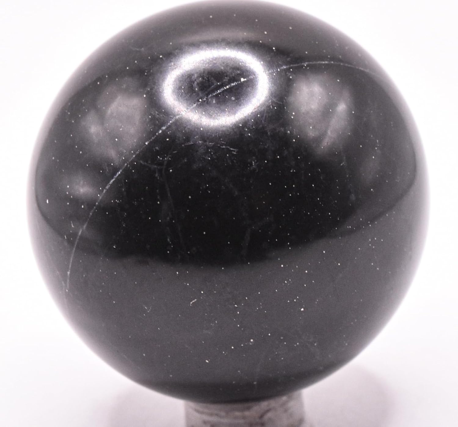 2 Inch Black Onyx Sphere with Inclusions Decorative Crystal Ball