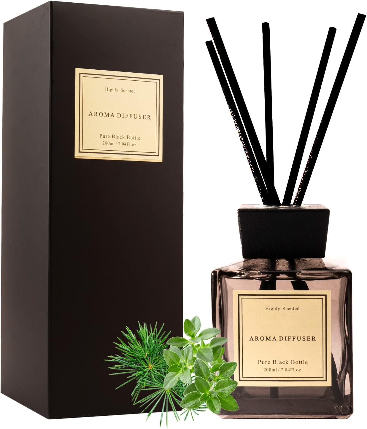 XEPTLE White Musk Cedar Reed Diffuser Set 704 Oz - Black