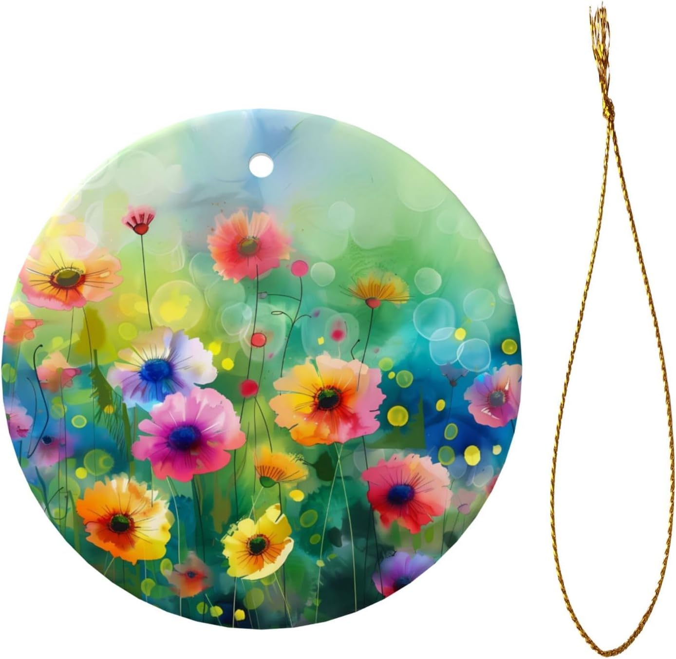 Christmas Ornaments Wildflower Ceramic Pendant Decor