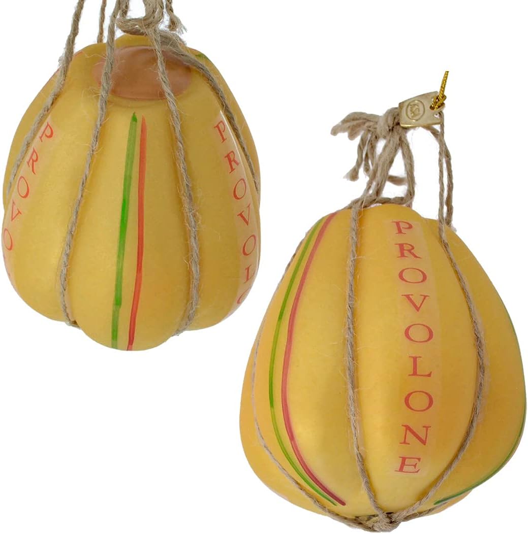 Kurt Adler Noble GEMS Glass Cheese Ornament Set of 3