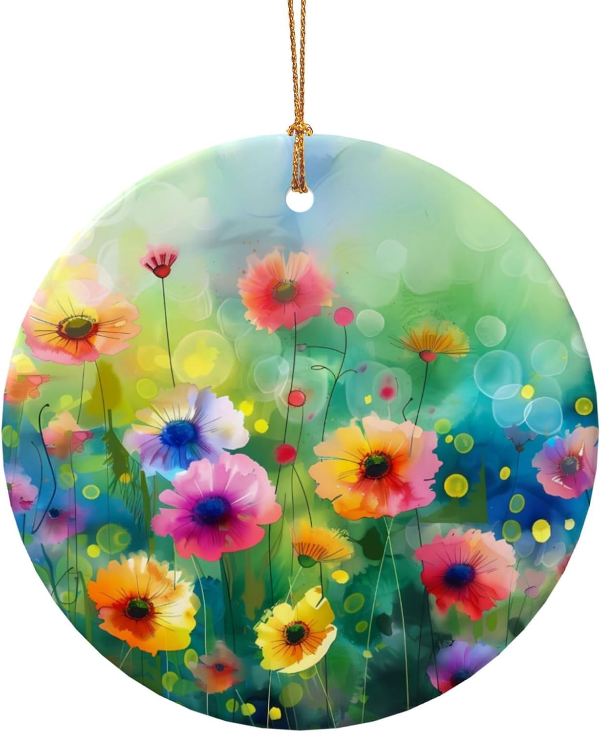 Christmas Ornaments Wildflower Ceramic Pendant Decor