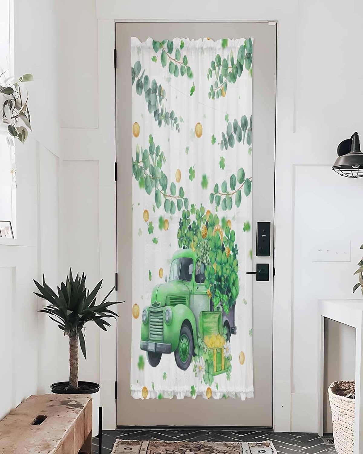 Green Truck Clover French Door Curtain Panels