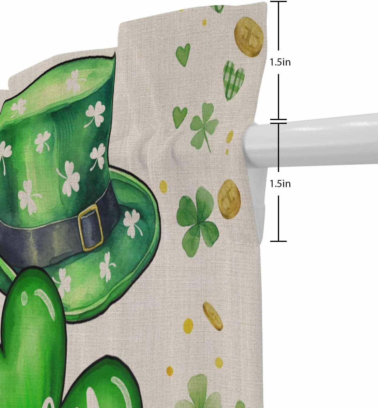 St Patricks Day Front Door Curtain Panel with Tiebacks