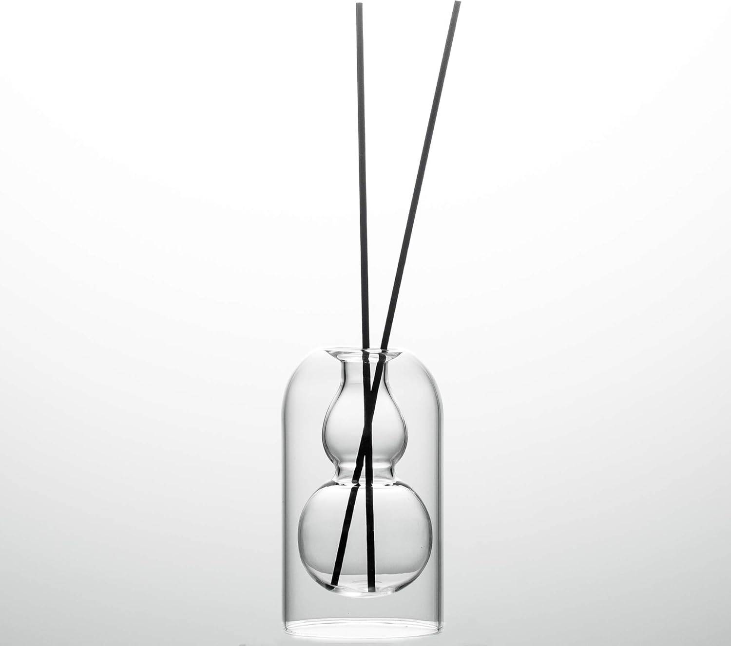 GalDal Empty Glass Fragrance Diffuser Bottles with 16pcs Black Reed Sticks 2pcs Set