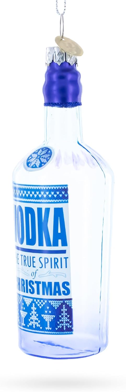 Vodka Bottle Blown Glass Christmas Ornament 1