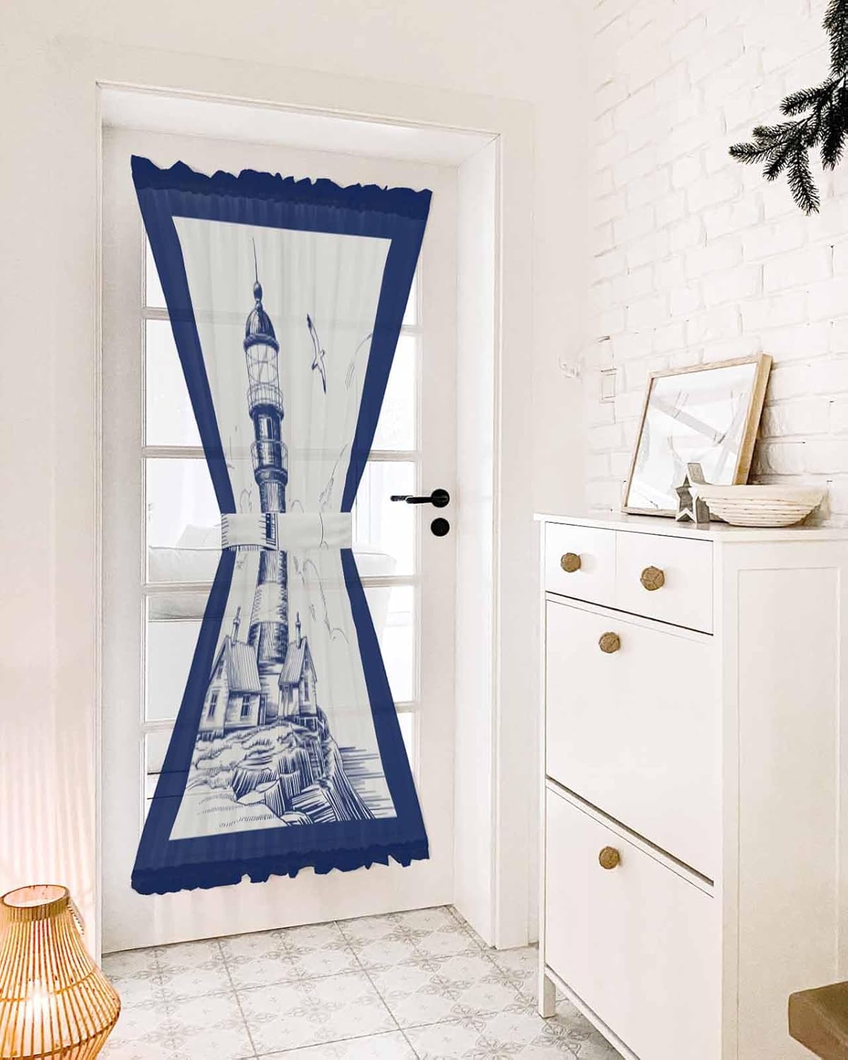Nautical Lighthouse Curtains for French Doors
