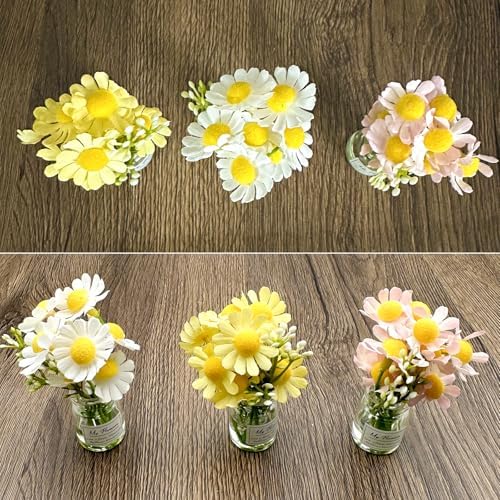 3PCS Mini Car Accessories Cute Daisy Flower Decor