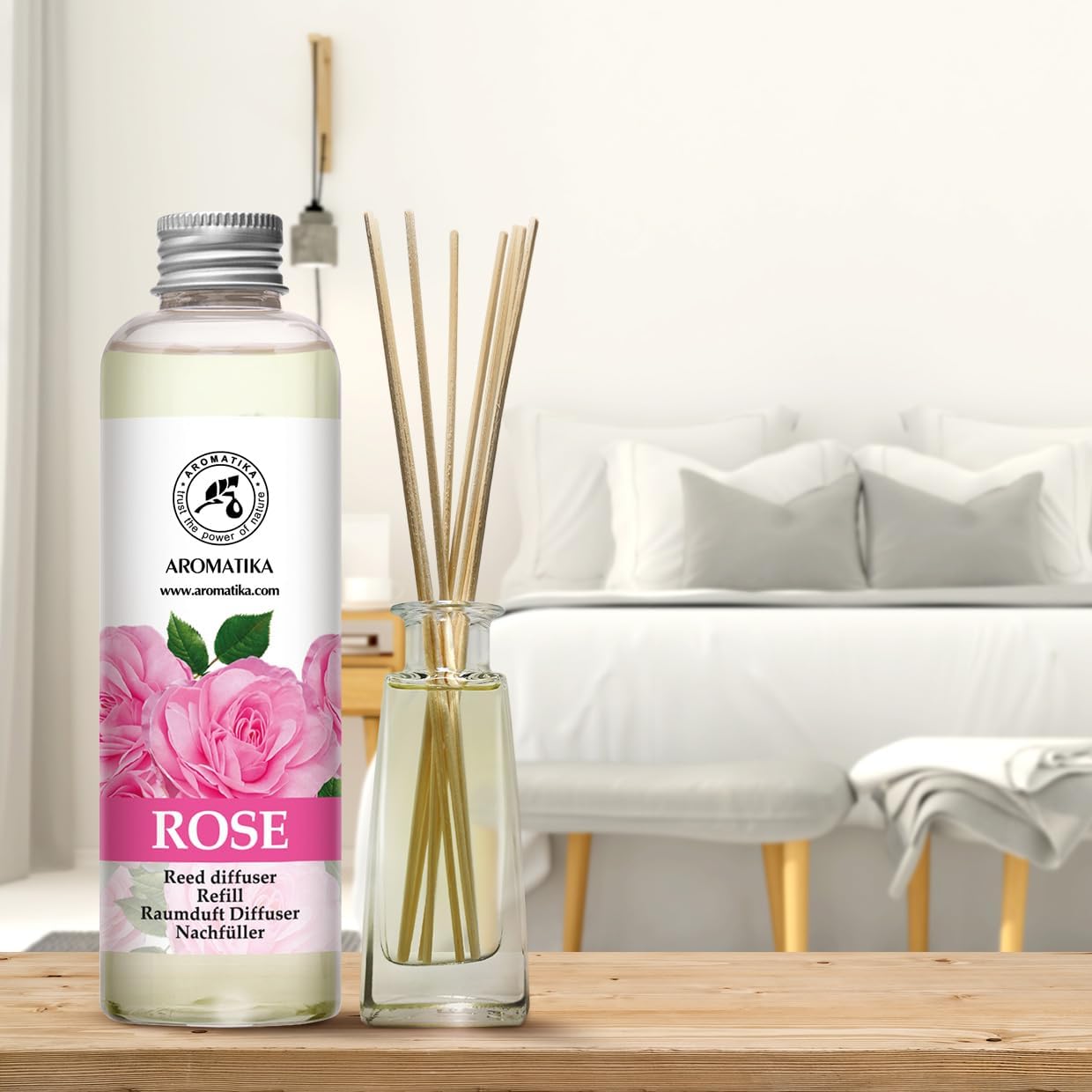 Rose Reed Diffuser Refill - 200ml Natural Fragrance